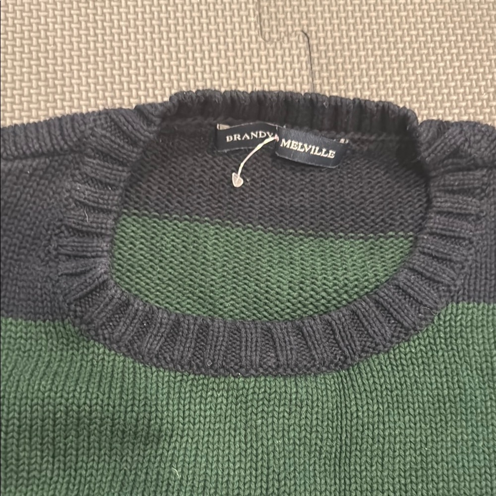 Brandy Melville Green and navy  Sweater